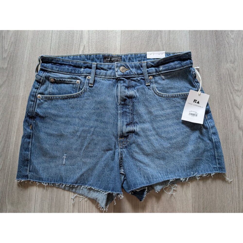 Free Assembly Womens 90S Cut Off Denim Shorts Size 12 Distressed Raw Hem